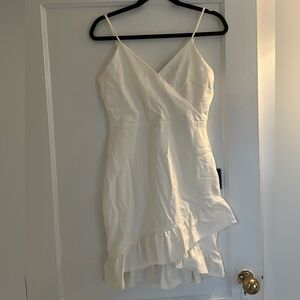 Lulus white mini ruffle dress